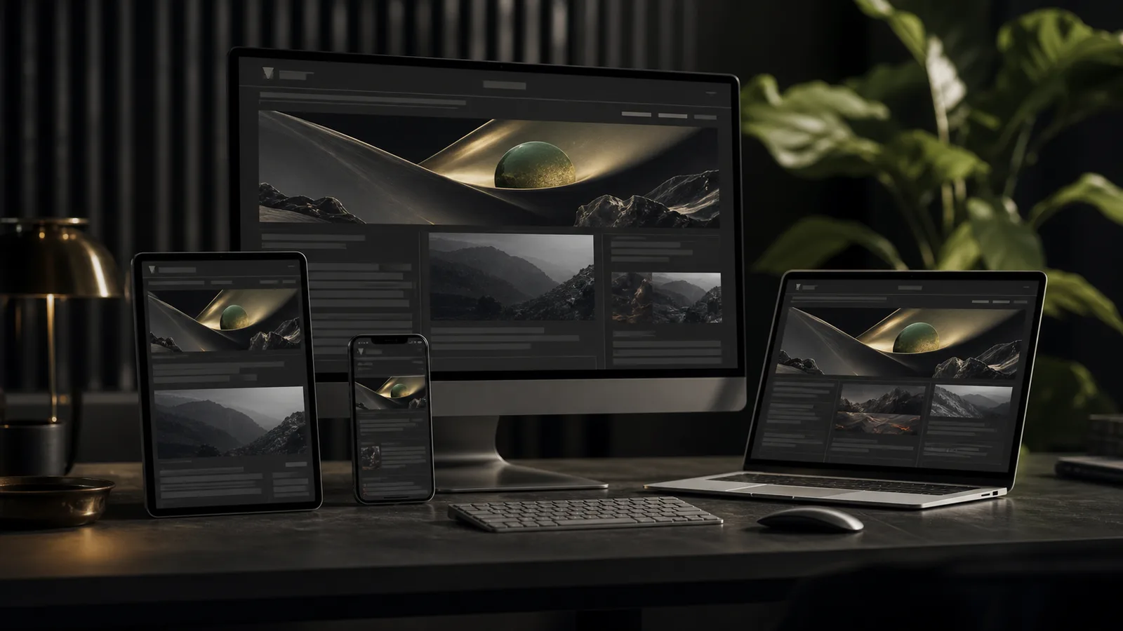 Coordinated online display advertising shown across desktop, tablet, and phone