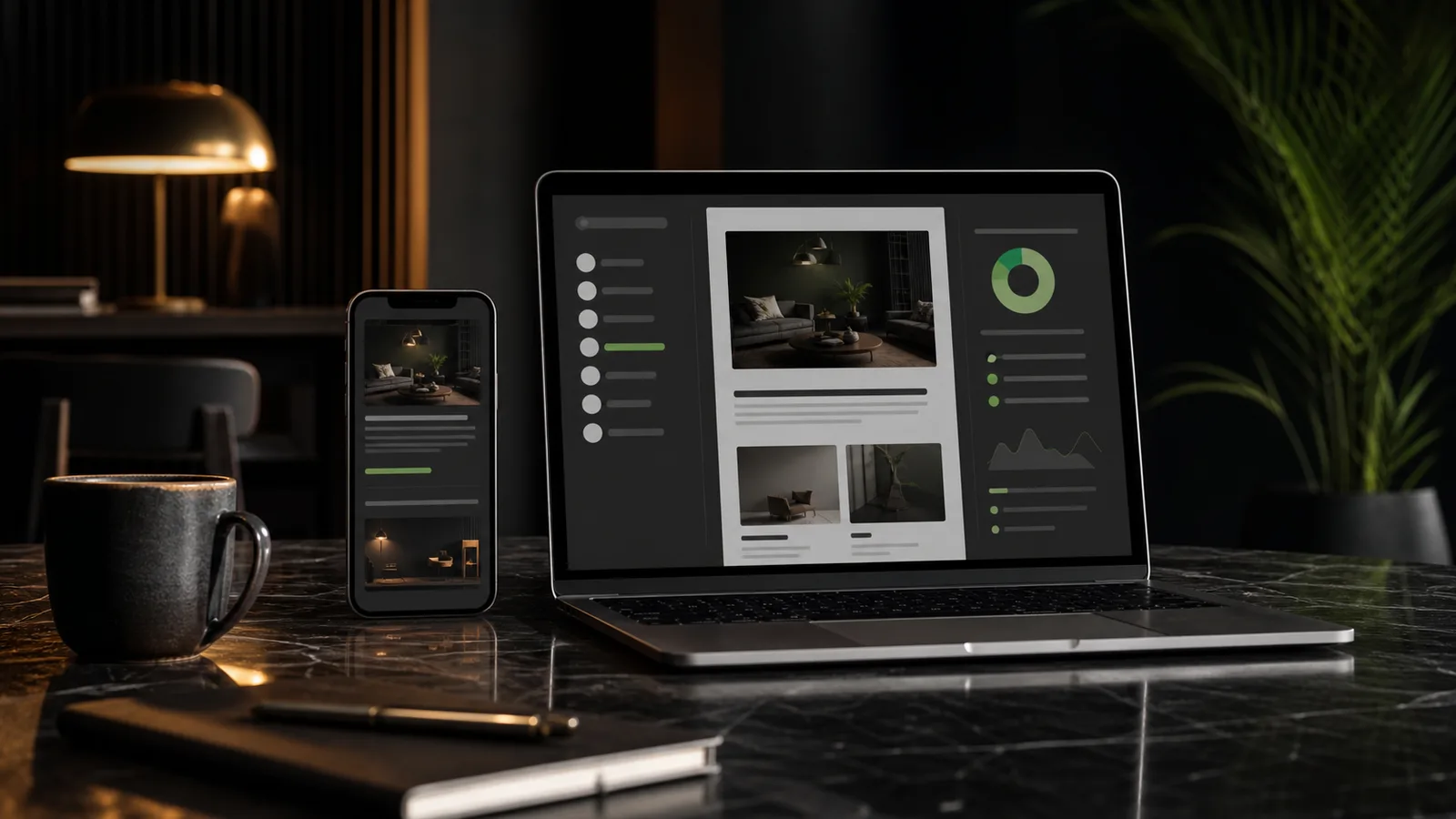 Email campaign displayed across laptop and mobile screens