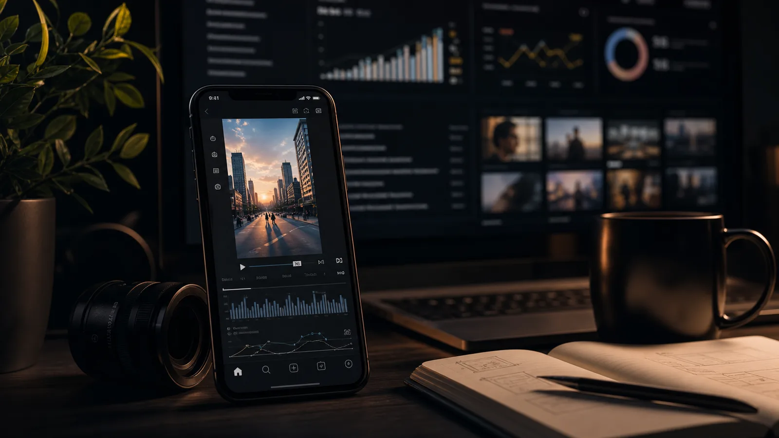 Vertical social-media video campaign and performance dashboard