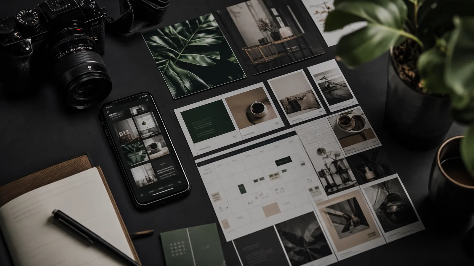 Organized social-media content planning workspace